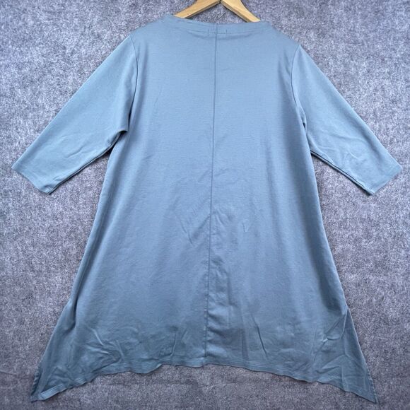 Iridium Dress Women Medium Blue Neutral Capsule Tunic Clean Lagenlook Minimalist - Picture 2 of 7